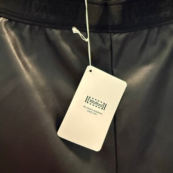 Wolford Vegan Leather Pants Black Stretch Trouser Size Large NWT - Picture 5 of 8